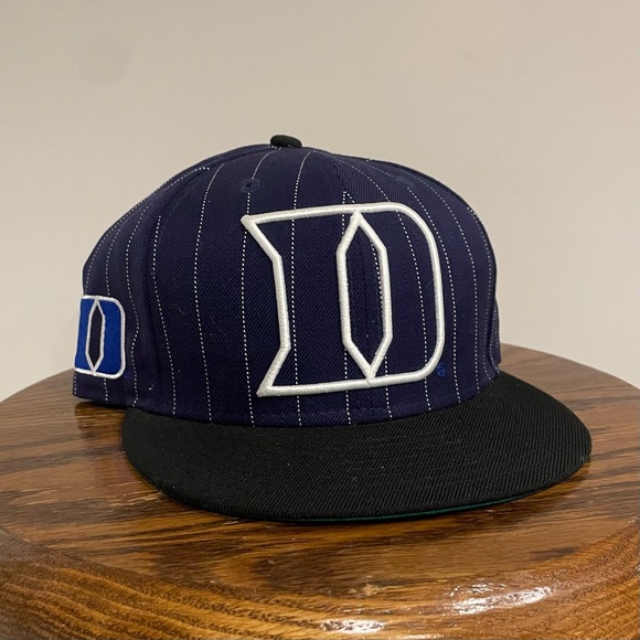 New Era Duke Blue Devils Striped 9Fifty Hat “Blue / Black” - Picture 1 of 6